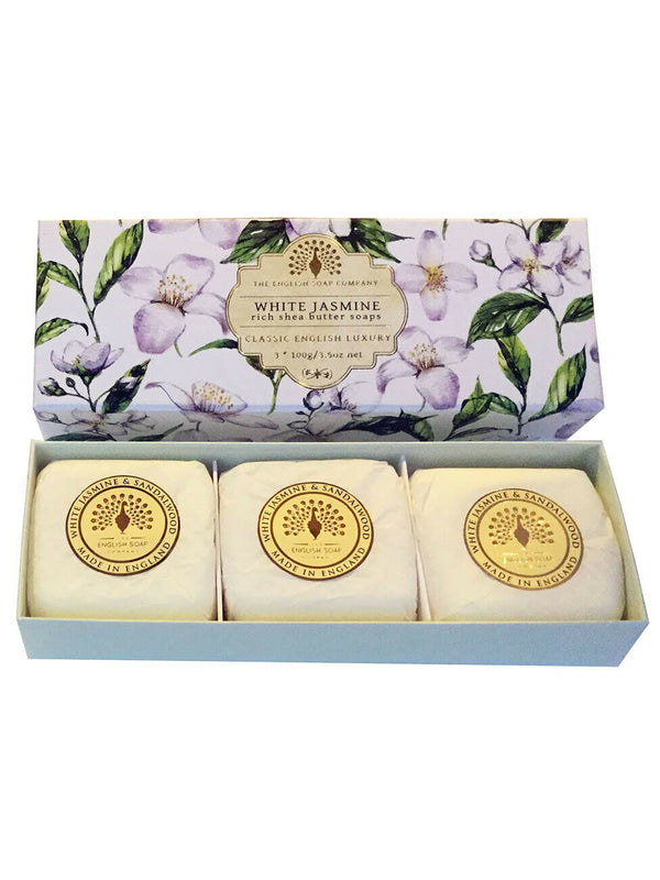 Gift Boxed Hand Soaps 3 x 100g White Jasmine & Sandalwood
