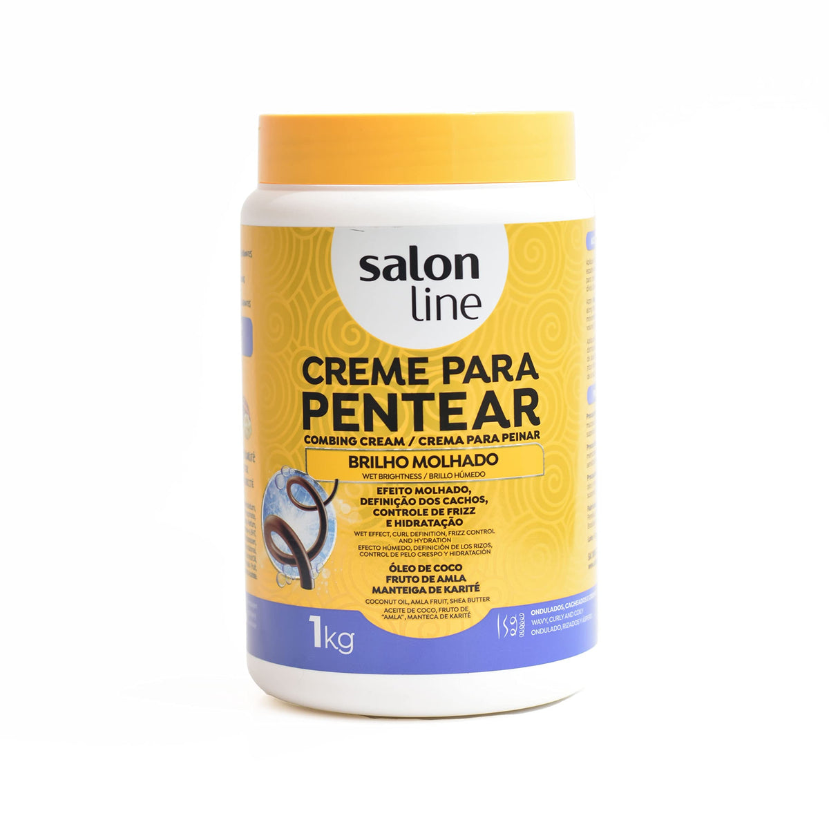 Salon Line Wet Gloss Combing Cream - 1kg Salon Line Creme de Pentear Brilho Molhado 1kg