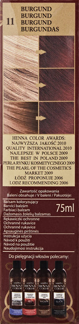 VENITA - Henna Color Balm - 75ml - Burgundy - Unisex - 24 Shades Available - Natural and Shiny Finish